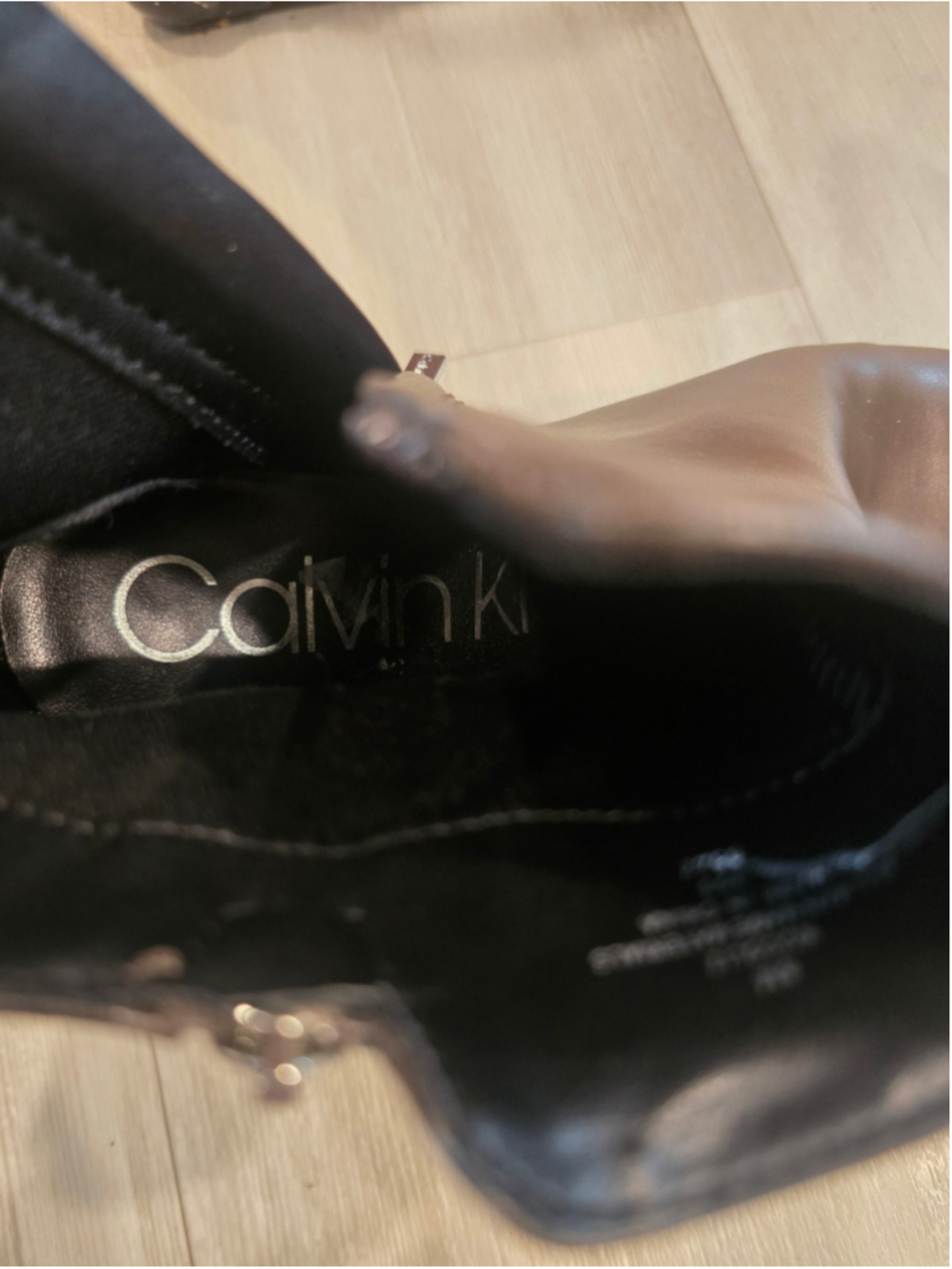 Calvin Klein Coli 2 Size 8 Brown Faux Leather Square Toe Ankle Boots